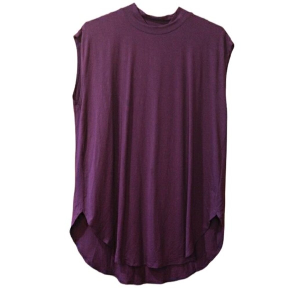 Eileen Fisher Viscose Jersey Purple High Neck Tunic NWT Medium